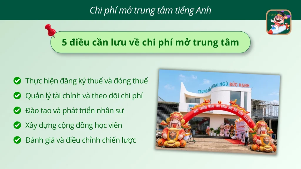 Lưu ý khi tính chi phí mở trung tâm ngoại ngữ