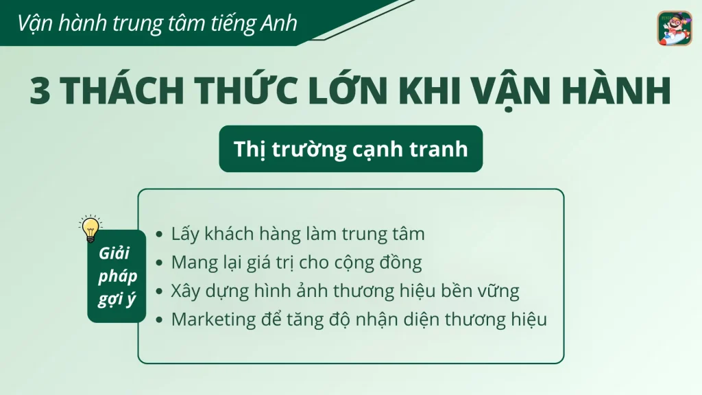 Thách thức khi vận hành trung tâm tiếng Anh