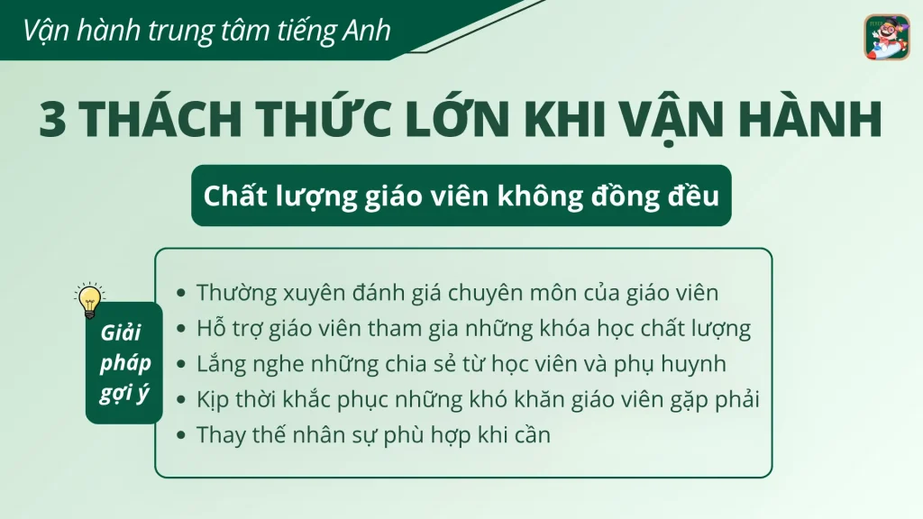 Thách thức khi vận hành trung tâm tiếng Anh