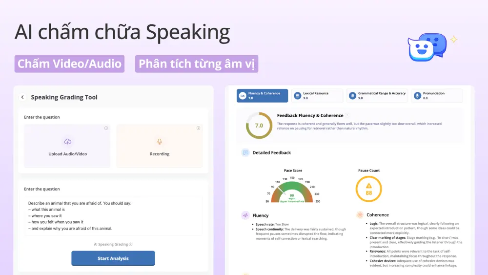 Teado AI chấm Speaking