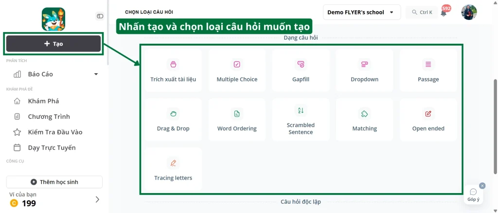Bước 1 tạo bài bằng AI trên Teado