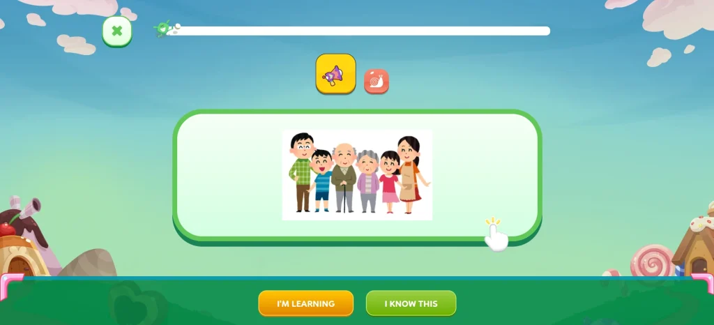 Giao diện flashcard trên FLYER mặt trước