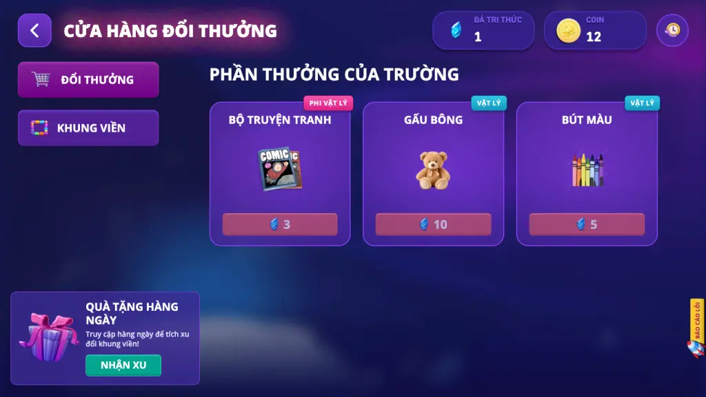 cửa hàng đổi thưởng trên phòng thi ảo FLYER