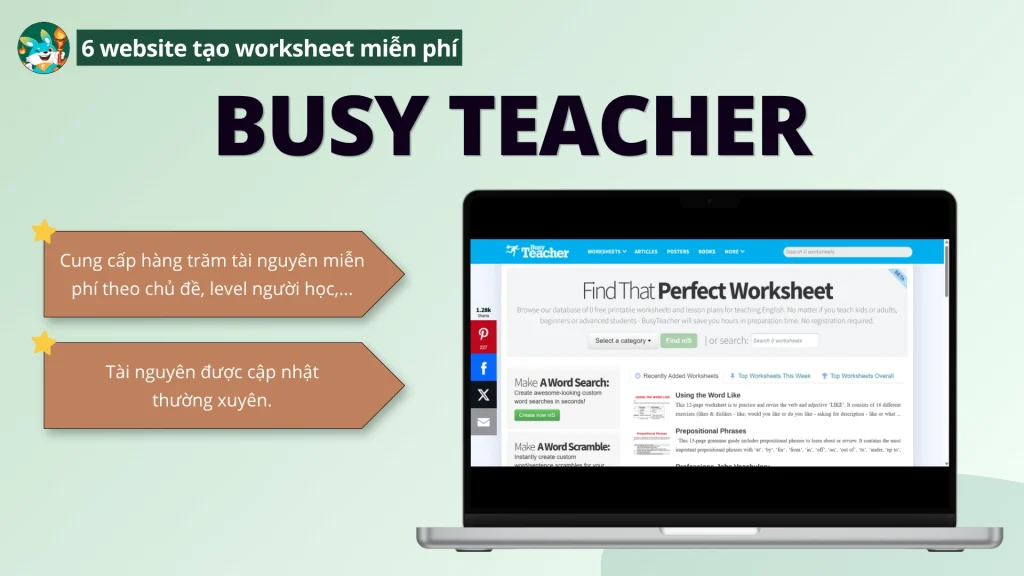 Giao diện Busy Teacher