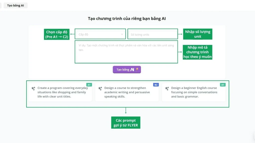 Tạo bài tập bằng AI theo chương trình cá nhân hóa trên Teado