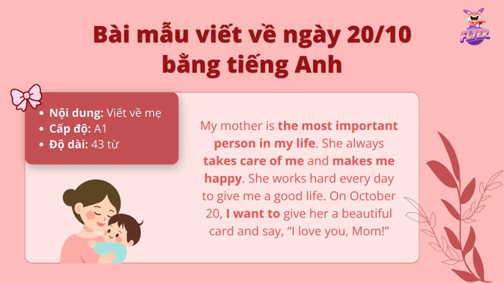 Bài viết mẫu 20/10 về mẹ