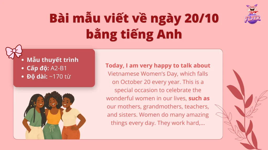 Thuyết trình về 20/10 bằng tiếng Anh